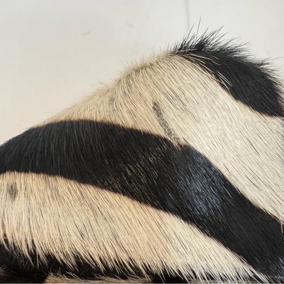 Vintage X Ethnix Leather Cow Hair Contrasting Zebra Leopard Print Oversized Vest - Picture 14 of 14